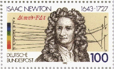 Isaac Newton on German Postage Stamp