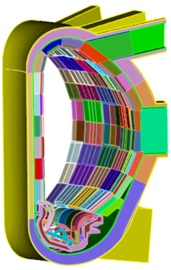 40-degree global ITER CAD model used in DAG-MCNP 3-D neutronics