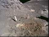 Orange soil on lunar surface